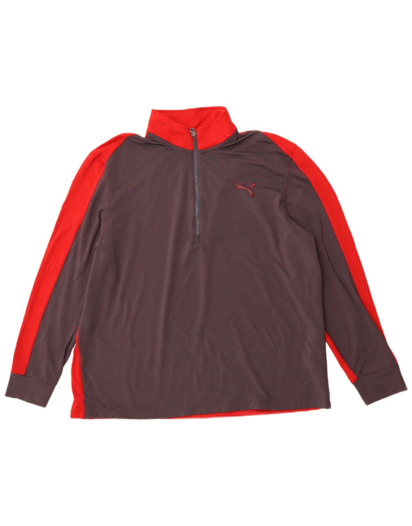 PUMA Muška trenirka s patentnim izrezom i gornjim dijelom trenirke 3XL sivi poliester u boji