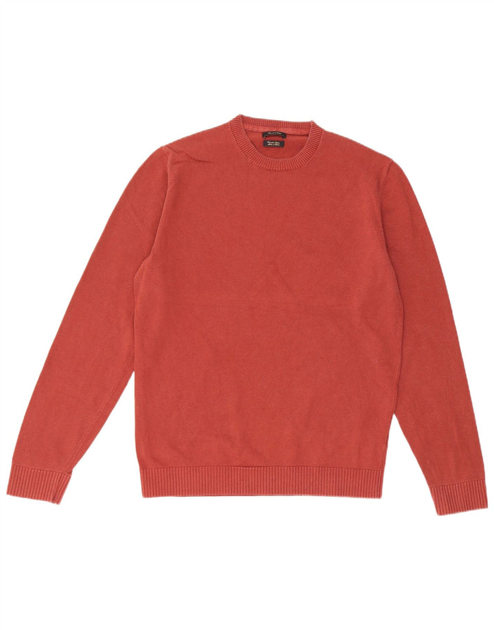 Massimo Dutti muški džemper s okruglim izrezom, srednji pamuk bordo boje