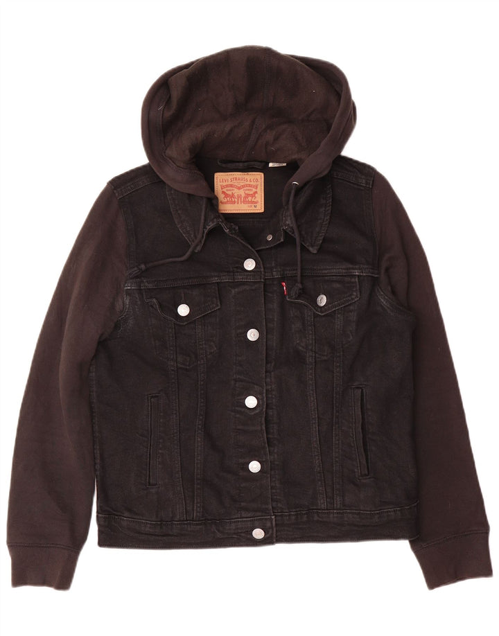 Levi's ženska traper jakna s kapuljačom UK 14 srednje crni pamuk