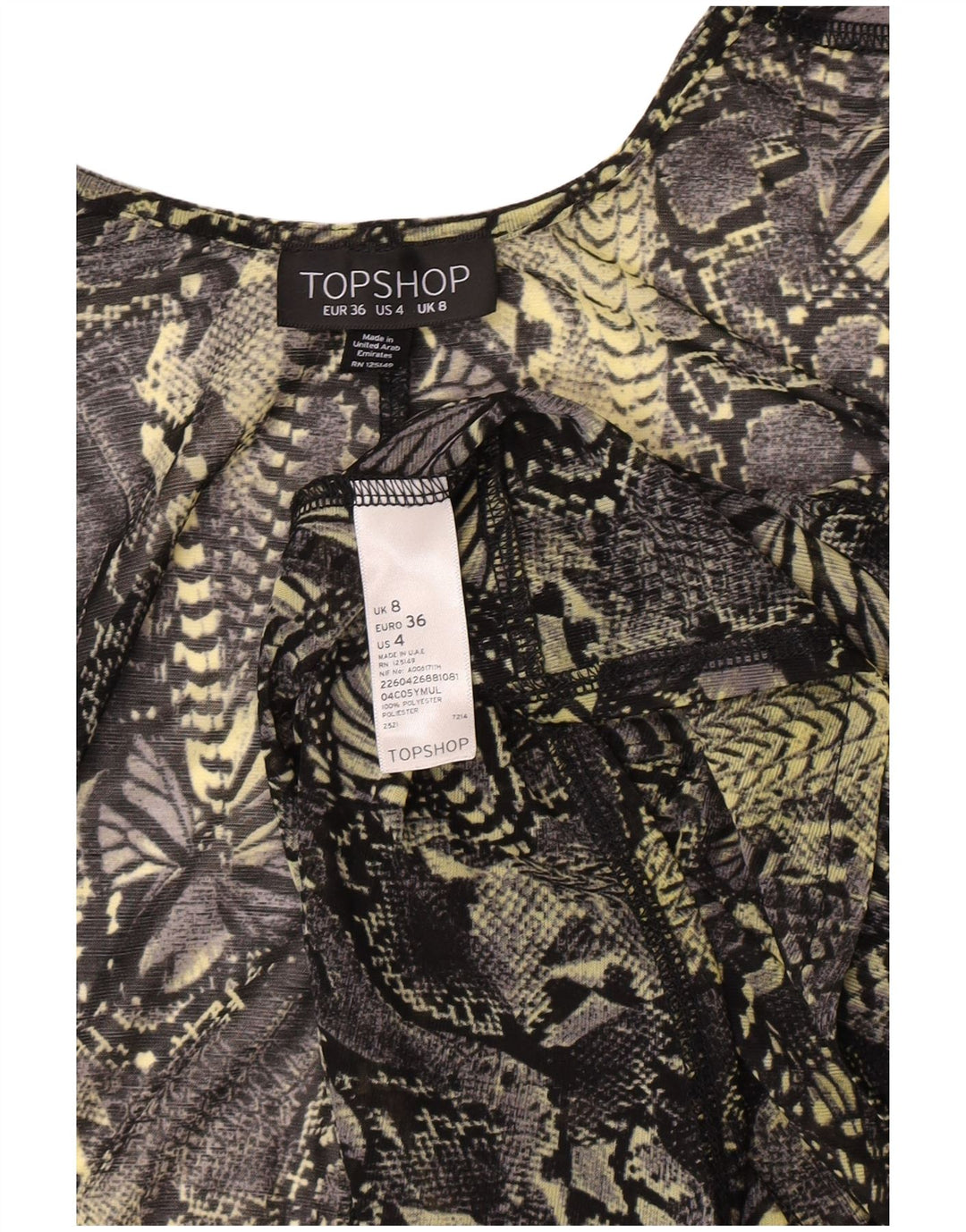 Topshop ženski prozirni kardigan gornji dio UK 8 mali višebojni