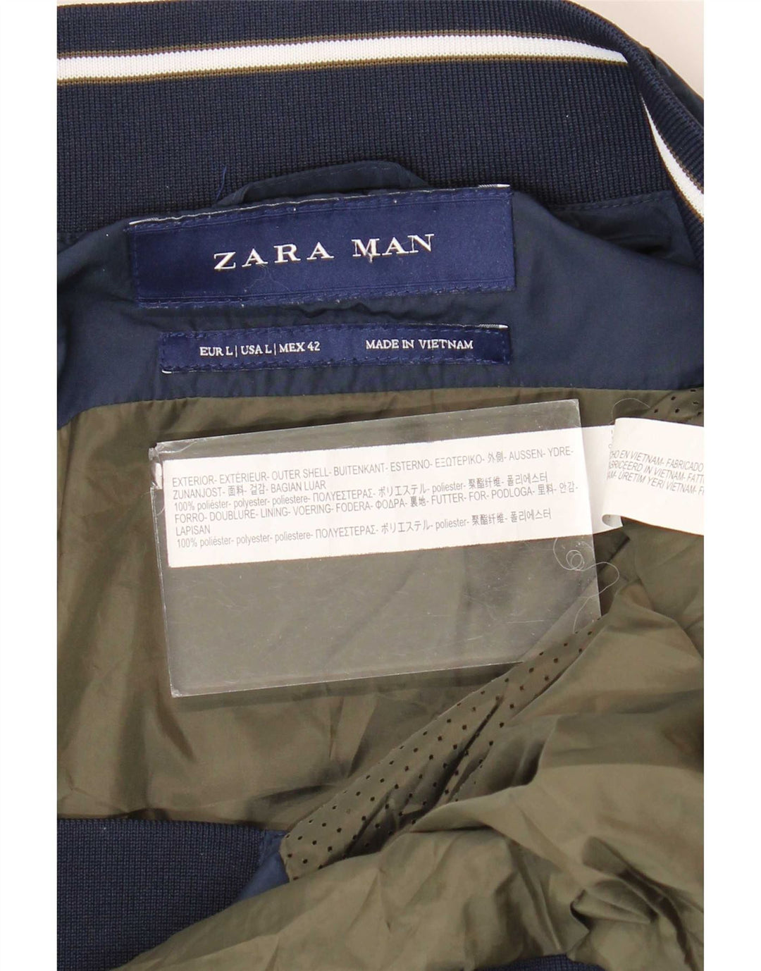 Zara muška bomber jakna UK 40 veliki tamnoplavi poliester