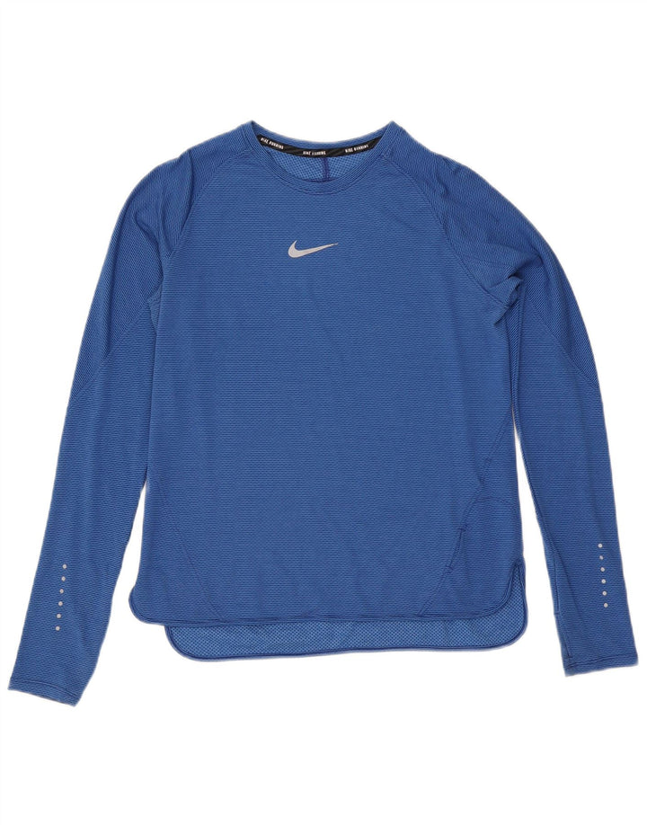 Nike Ženska Dri Fit majica s dugim rukavima UK 14 velike plave pruge od poliestera