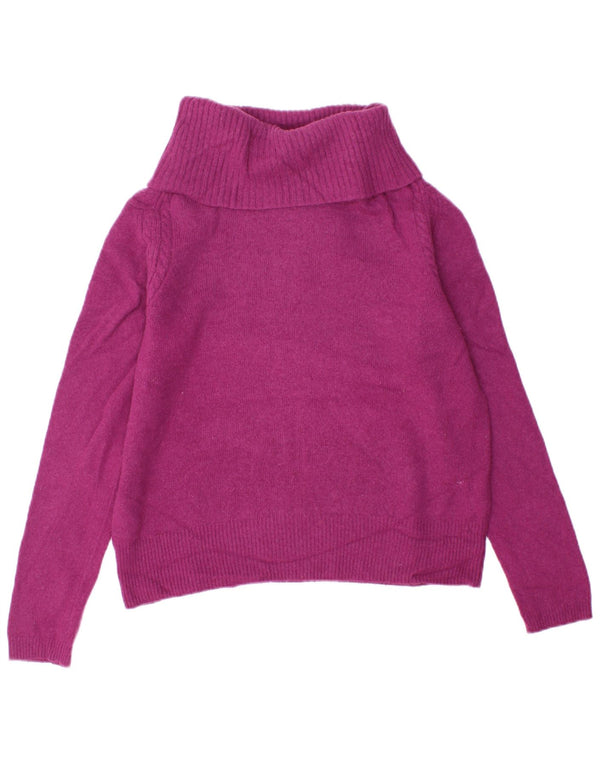 Laura Ashley Ženski pulover s rol izrezom UK 16 Large Purple Lambswool