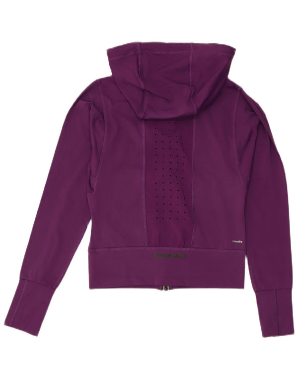 Adidas ženski Climalite kratki pulover s kapuljačom s patentnim zatvaračem UK 4/6 XS ljubičasta