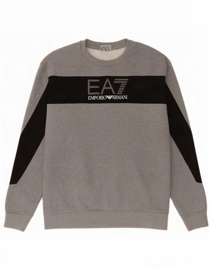 Emporio Armani muška trenirka s grafičkim motivima srednje sive boje