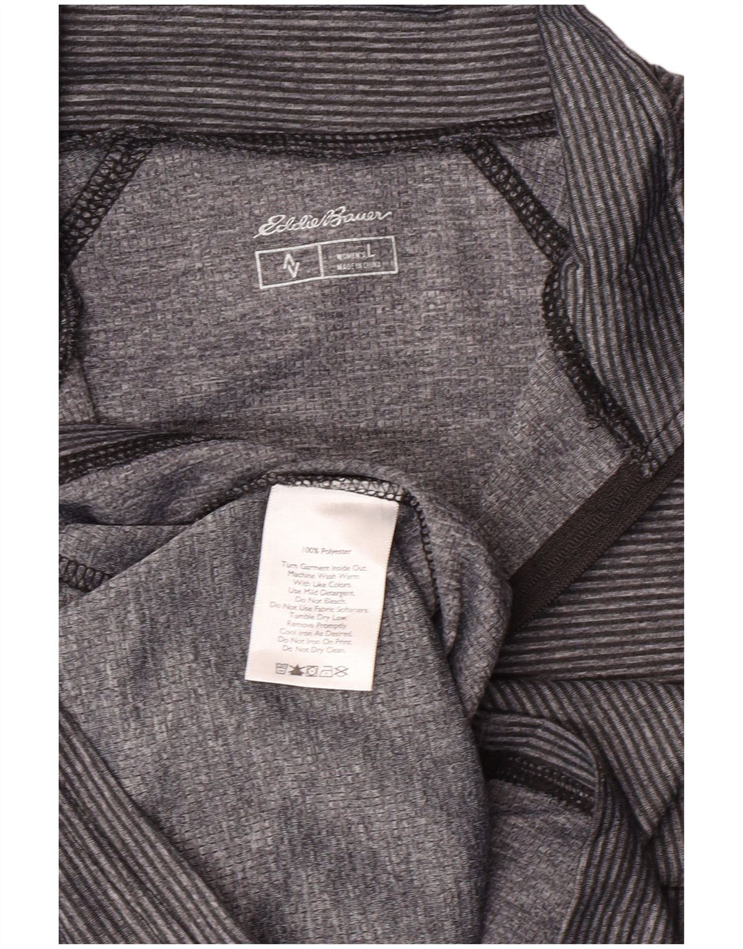 Eddie Bauer Ženska majica s izrezom i dugim rukavima UK 14 Velike sportske sive pruge