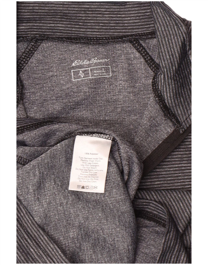 Eddie Bauer Ženska majica s izrezom i dugim rukavima UK 14 Velike sportske sive pruge
