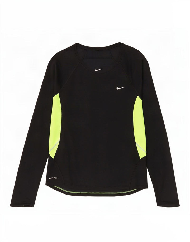Ženska majica s dugim rukavima Nike Dri Fit UK 14 srednje crne boje