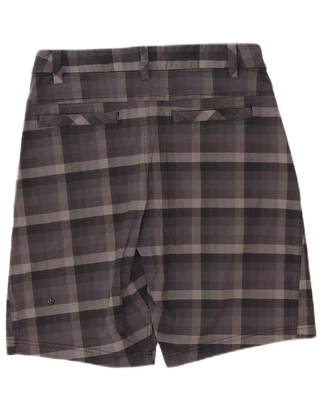 Lululemon muške chino kratke hlače W32 veliki sivi karirani pamuk