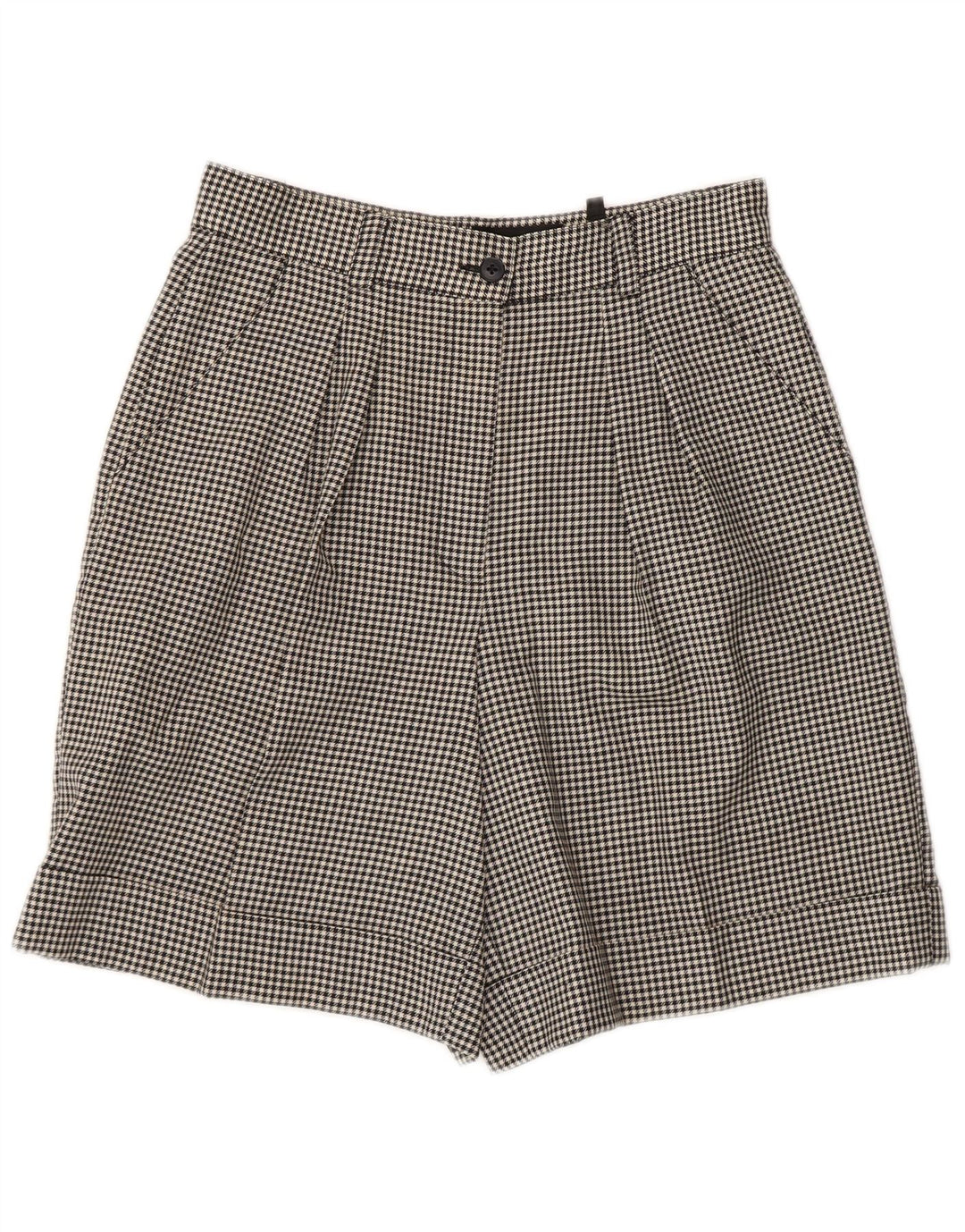 Superior ženske chino kratke hlače IT 42 Srednje W28 crne houndstooth