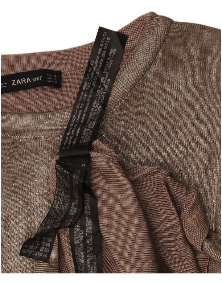 Zara ženska bluza Top UK 10 Small bež viskoza