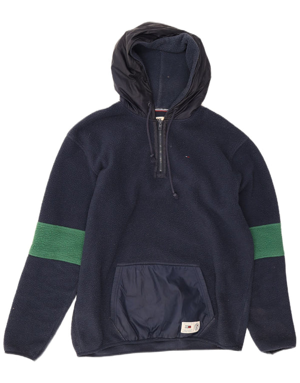 Veliki muški džemper od flisa s kapuljačom Tommy Hilfiger, tamnoplava boja