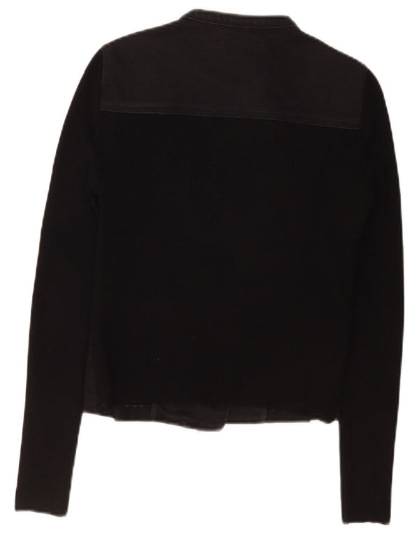 Karen Millen Womens Crop Biker Jacket US 1 2XS Black