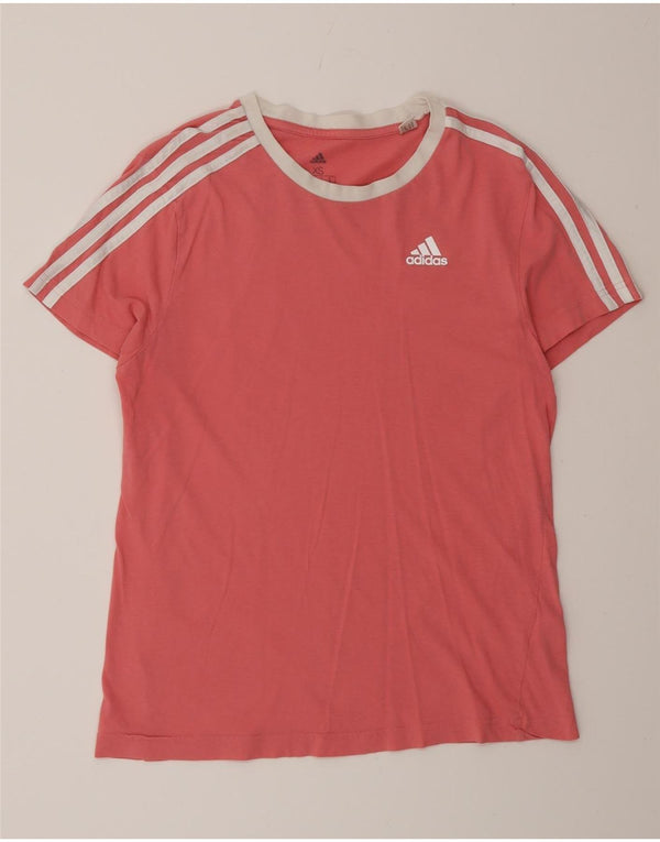 Adidas Womens Loose Fit T-Shirt Top UK 4/6 XS Pink Cotton