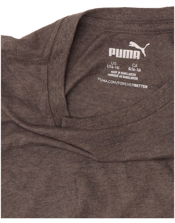 PUMA Boys Graphic T-Shirt Top 14-15 Years Large Grey