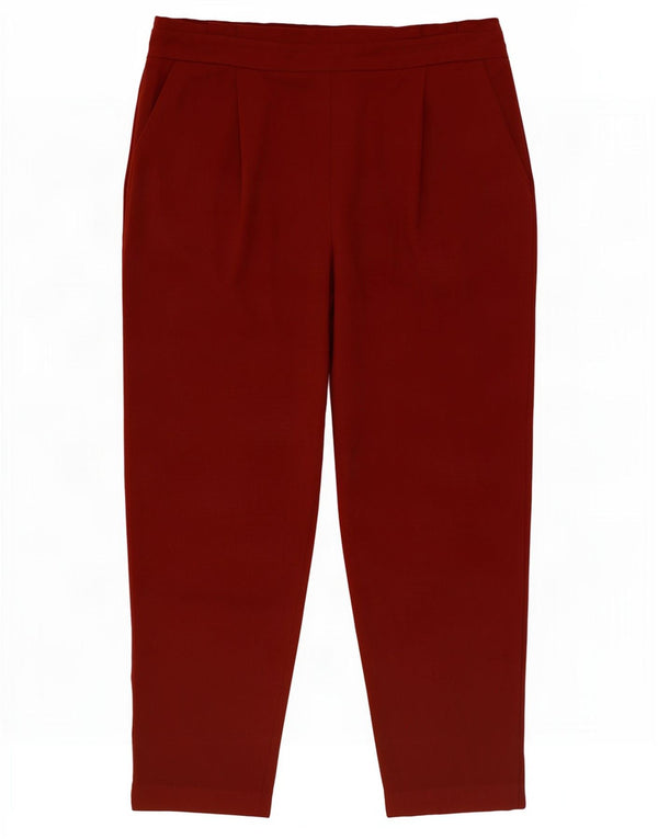 M&Co ženske sužene ležerne hlače visokog struka UK 16 Large W34 L27 Bordo