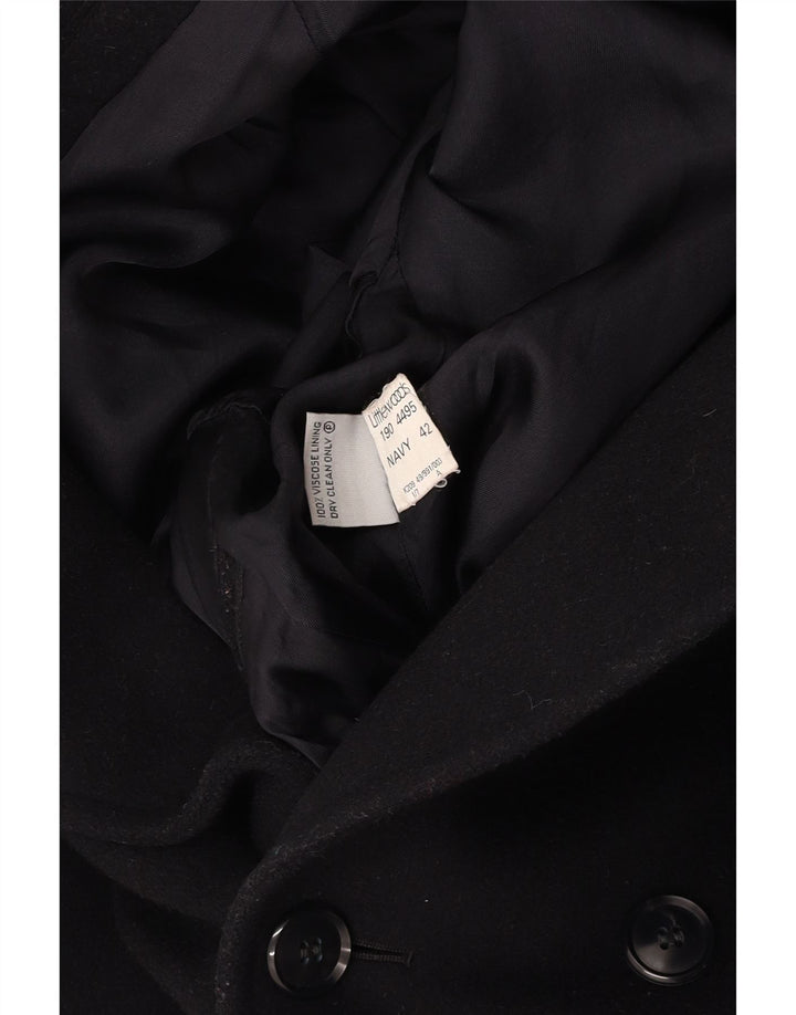 VINTAGE muški kaput s dvorednim kopčanjem UK 42 XL tamnoplava vuna