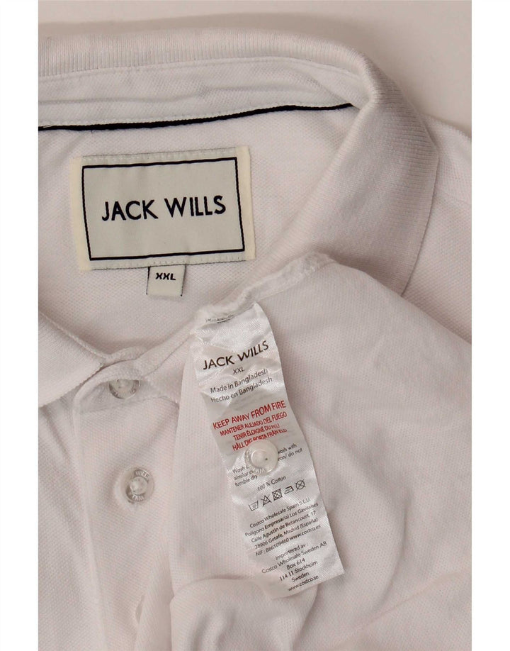 Jack Wills muška polo majica 2XL bijeli pamuk