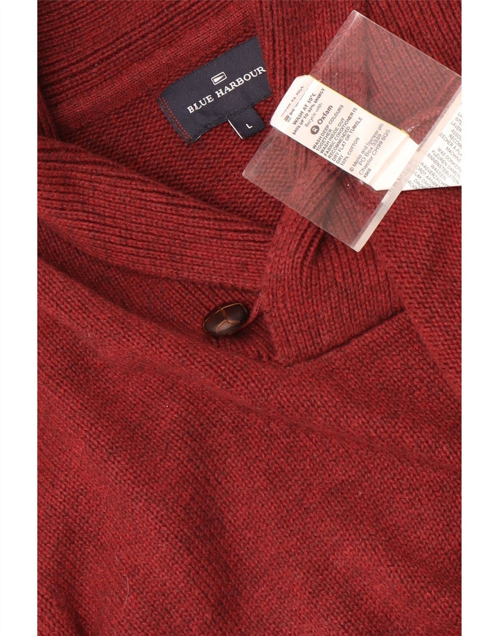 Marks & Spencer, veliki crveni muški džemper s plavim ovratnikom i šalom