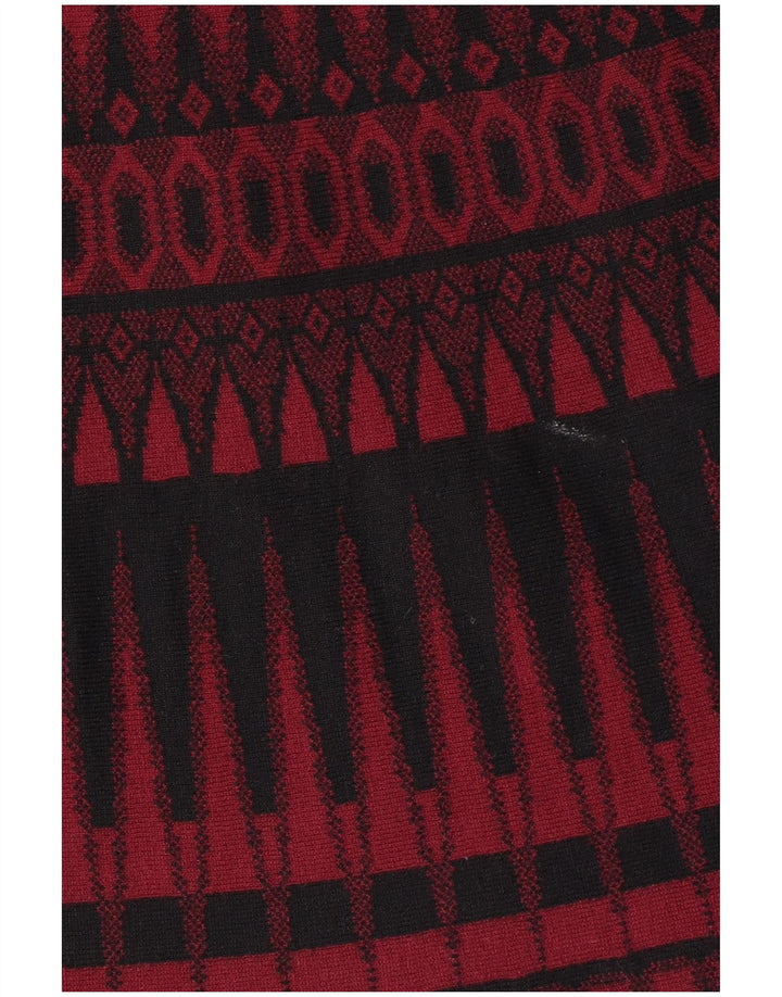 HOBBS Ženska džemper haljina 3/4 rukava UK 10 Mala crvena geometrijska viskoza