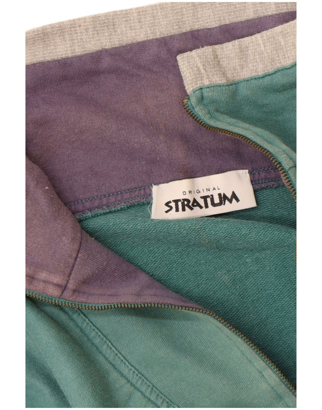 Vintage muški džemper srednje zelene pruge slobodnog kroja s grafičkim motivima