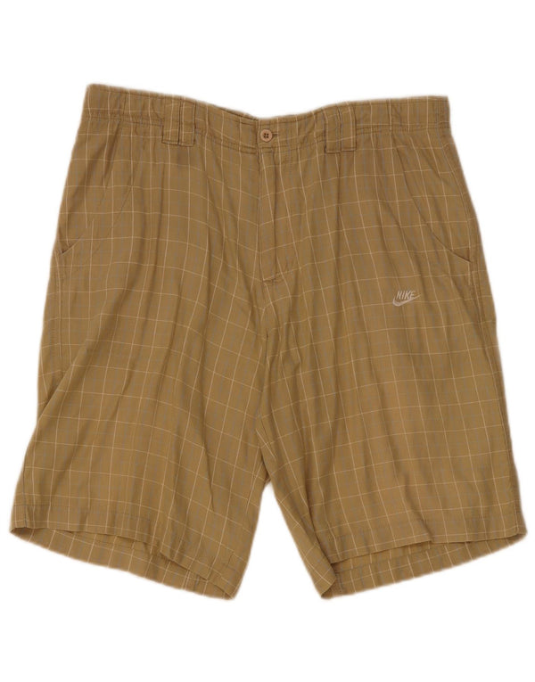 Nike Mens Regular Fit Chino Shorts Small W30 Beige Check
