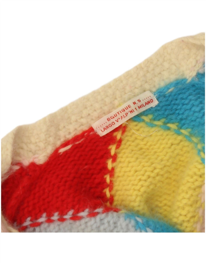 VINTAGE ženski kardigan džemper UK 14 Veliki višebojni Argyle/Diamond