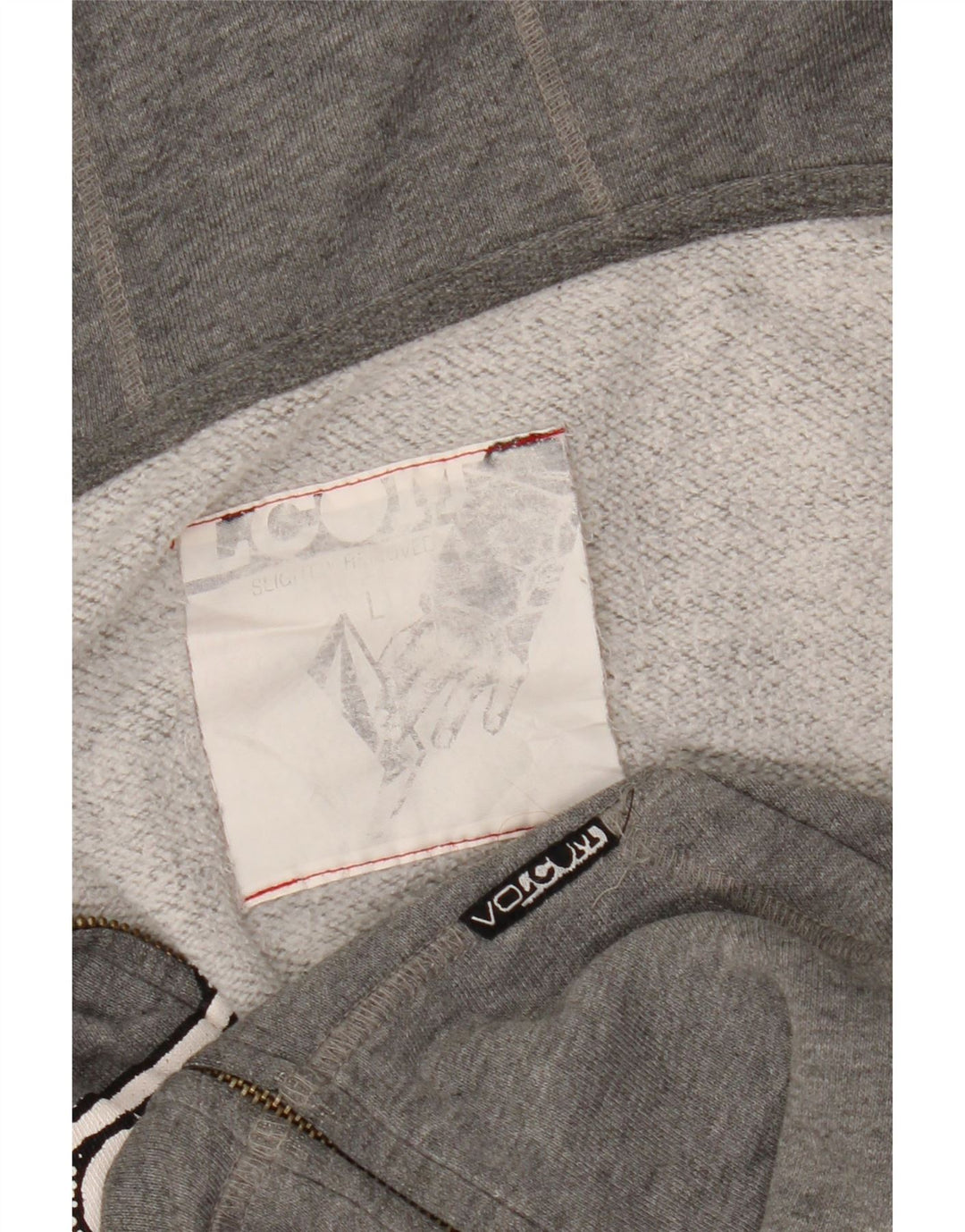 VOLCOM Ženska majica s kapuljačom s grafičkim patentnim zatvaračem UK 16 Large Grey