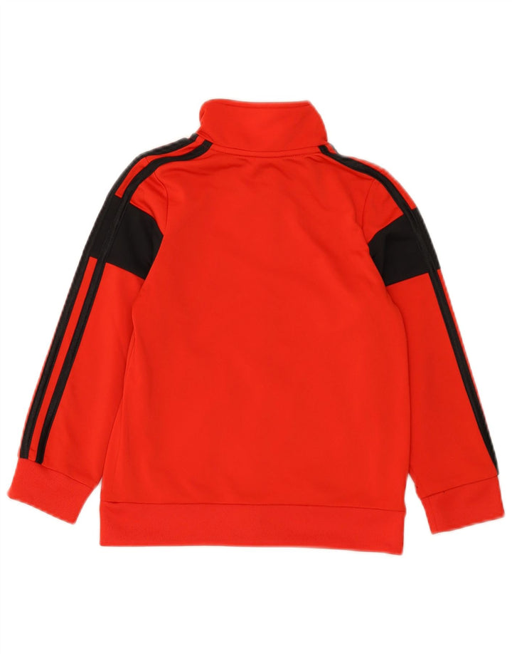 Gornja jakna od trenirke Adidas za dječake 4-5 godina od poliestera crvene boje