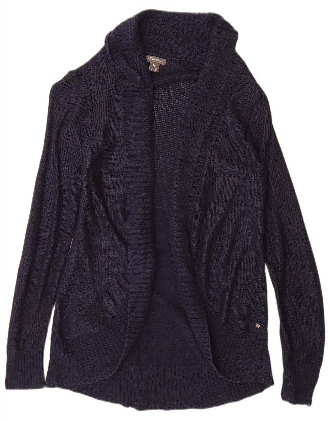 Eddie Bauer Ženski otvoreni kardigan pulover UK 12 Srednji tamnoplavi rajon