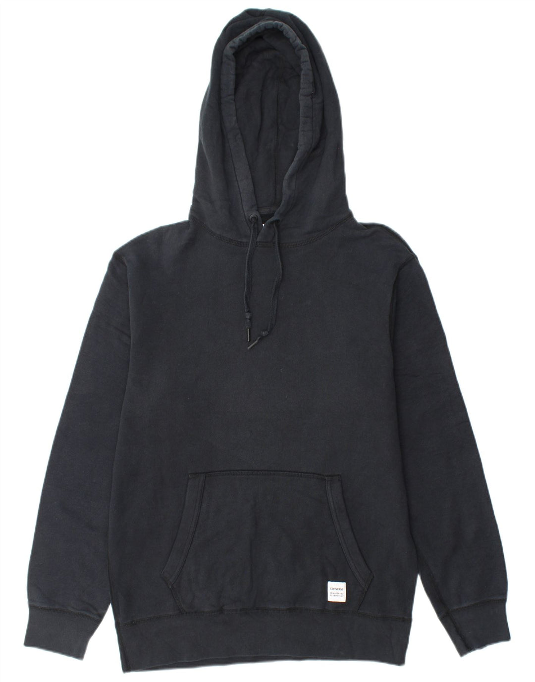 CONVERSE Mens Hoodie Jumper Small Black Cotton