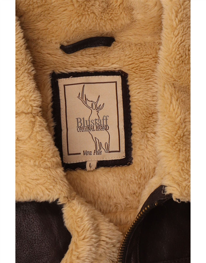 BLUSTAFF Ženska jakna s ovčicama UK 16 Velika smeđa koža