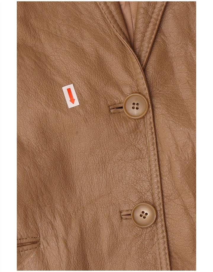 Vintage ženska jakna sa 2 gumba IT 44 srednje bež kožna klasična