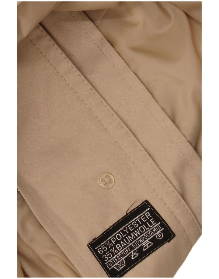 Vintage ženski kaput s kapuljačom UK 16 veliki bež poliester