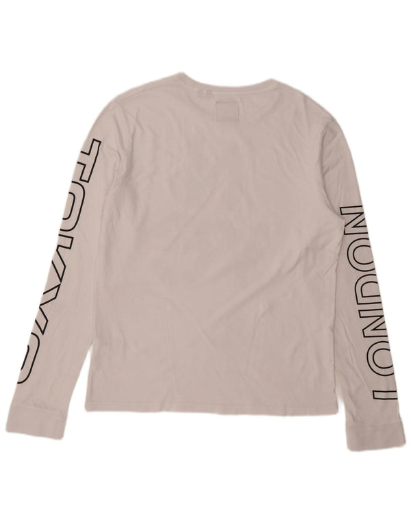 Superdry muška grafička majica dugih rukava 2XL bijeli pamuk