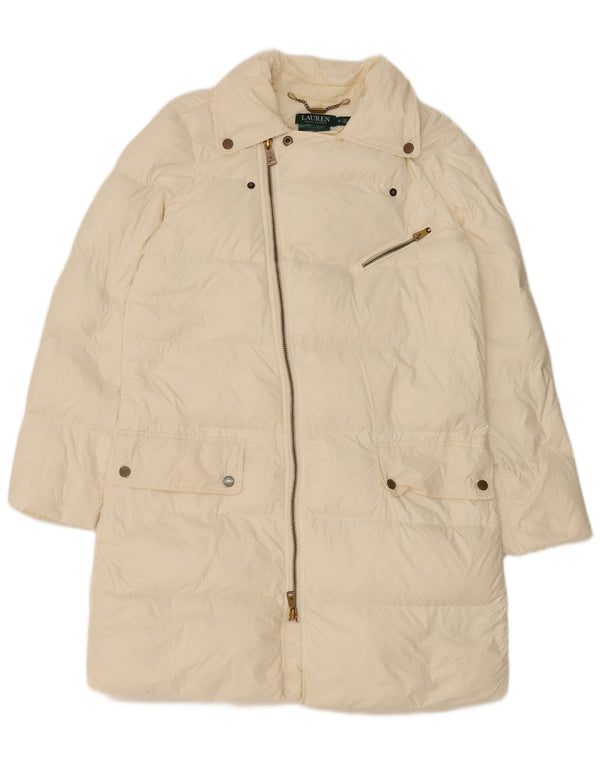 Ralph Lauren Womens Padded Coat UK 14 Medium Off White Nylon