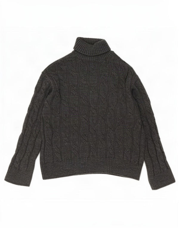 Marks & Spencer Womens Roll Neck Jumper Sweater UK 14 Medium Grey Acrylic