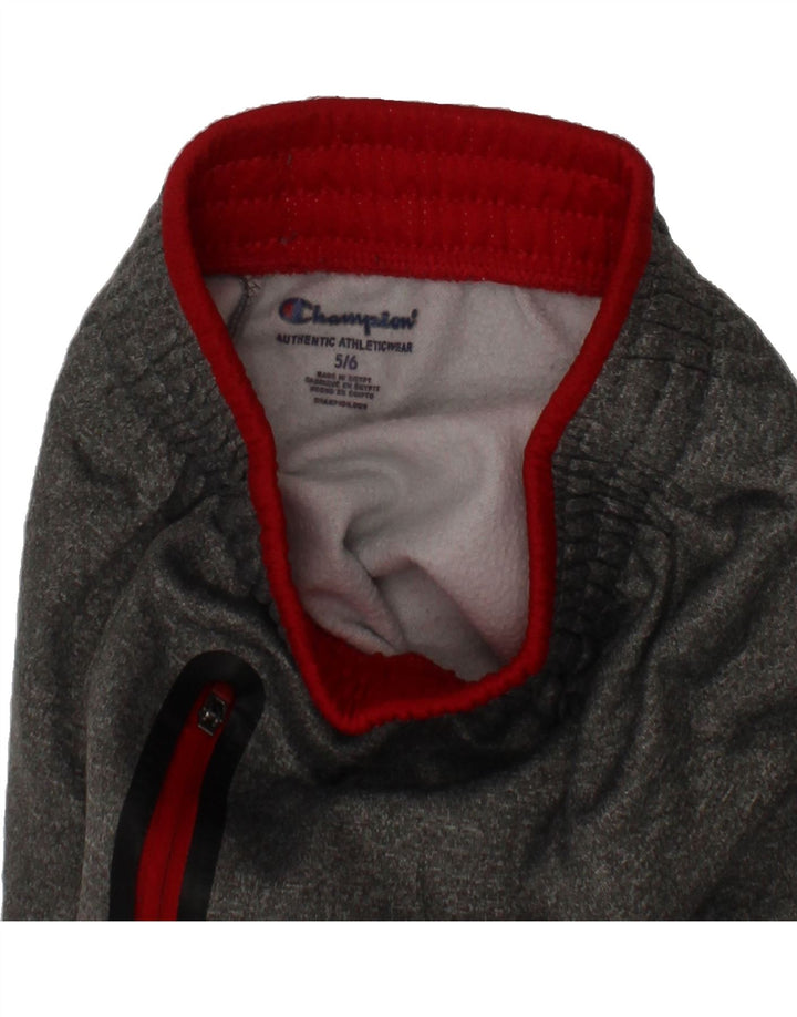 CHAMPION Boys Tracksuit Trousers 5-6 Years  Grey Flecked Polyester Vintage Champion and Second-Hand Champion from Messina Hembry 
