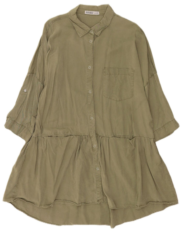 Zara ženska košulja s šišmiš krilcima 3/4 rukava UK 18 XL Kaki