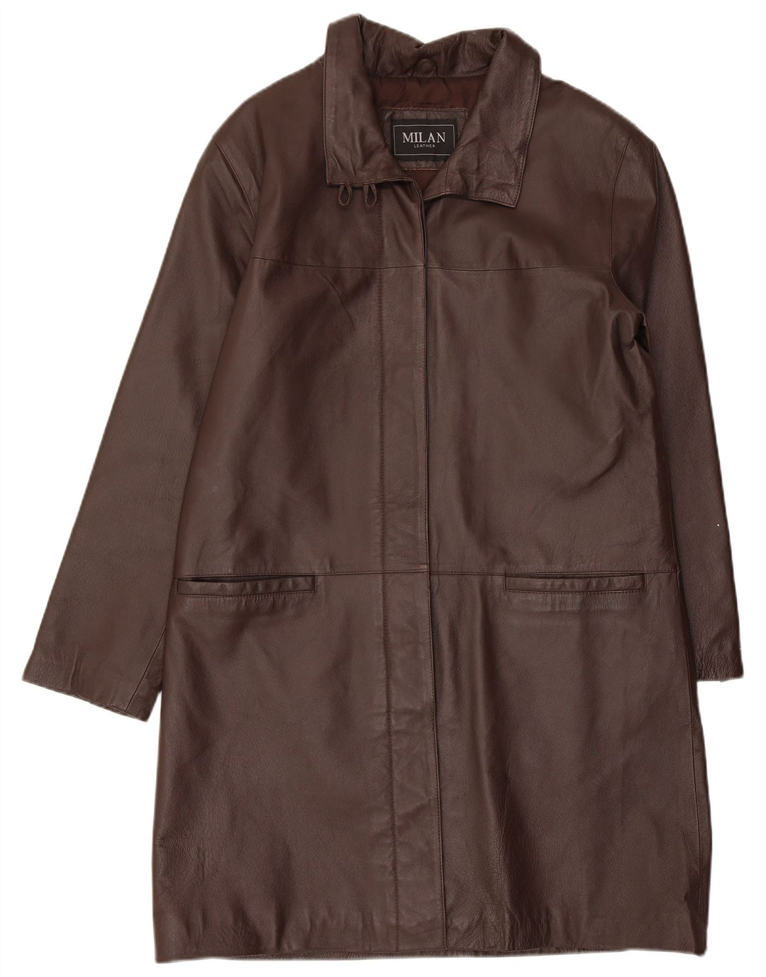 MILAN Ženski kožni kaput UK 14 Veliki smeđi kožni