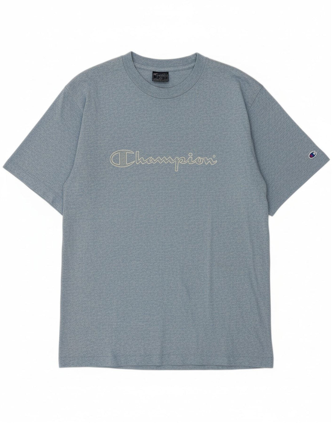 CHAMPION Mens Graphic T-Shirt Top Large Blue Flecked Vintage Champion and Second-Hand Champion from Messina Hembry 