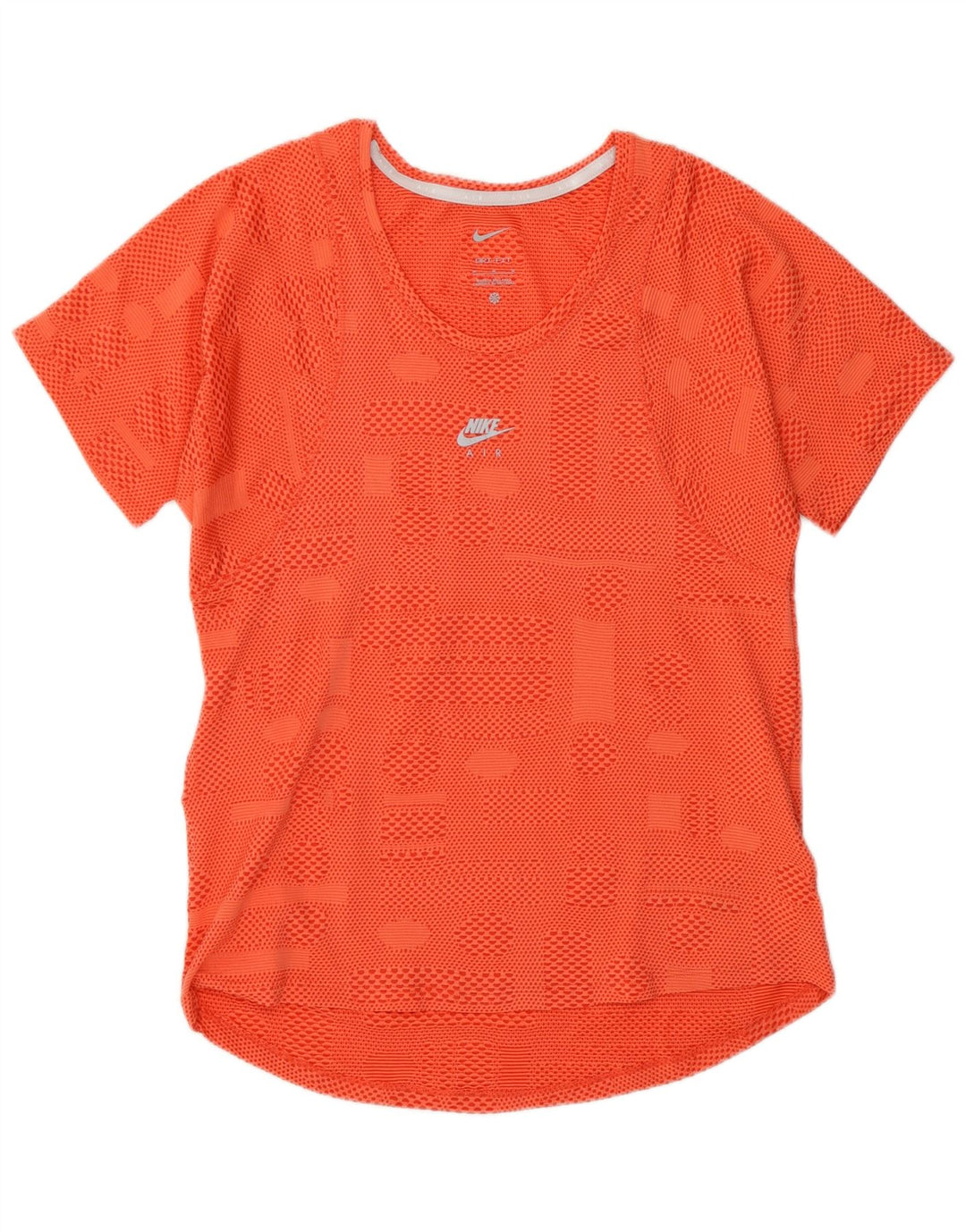 Nike Ženska Dri Fit majica kratkih rukava UK 12 Medium Orange Geometric Polyester