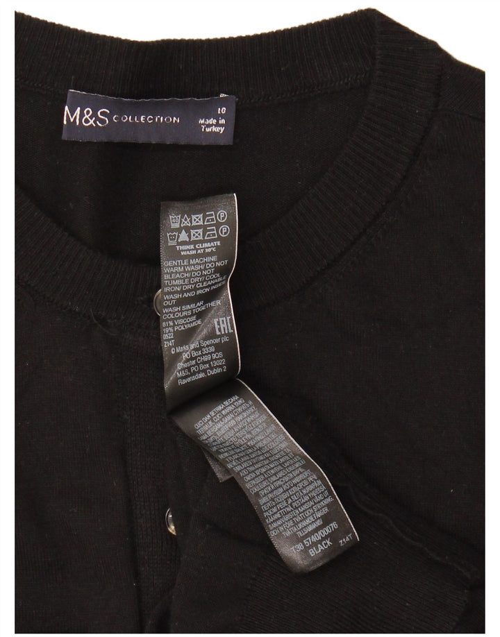 MARKS & SPENCER Womens Cardigan Sweater UK 10 Small  Black Viscose