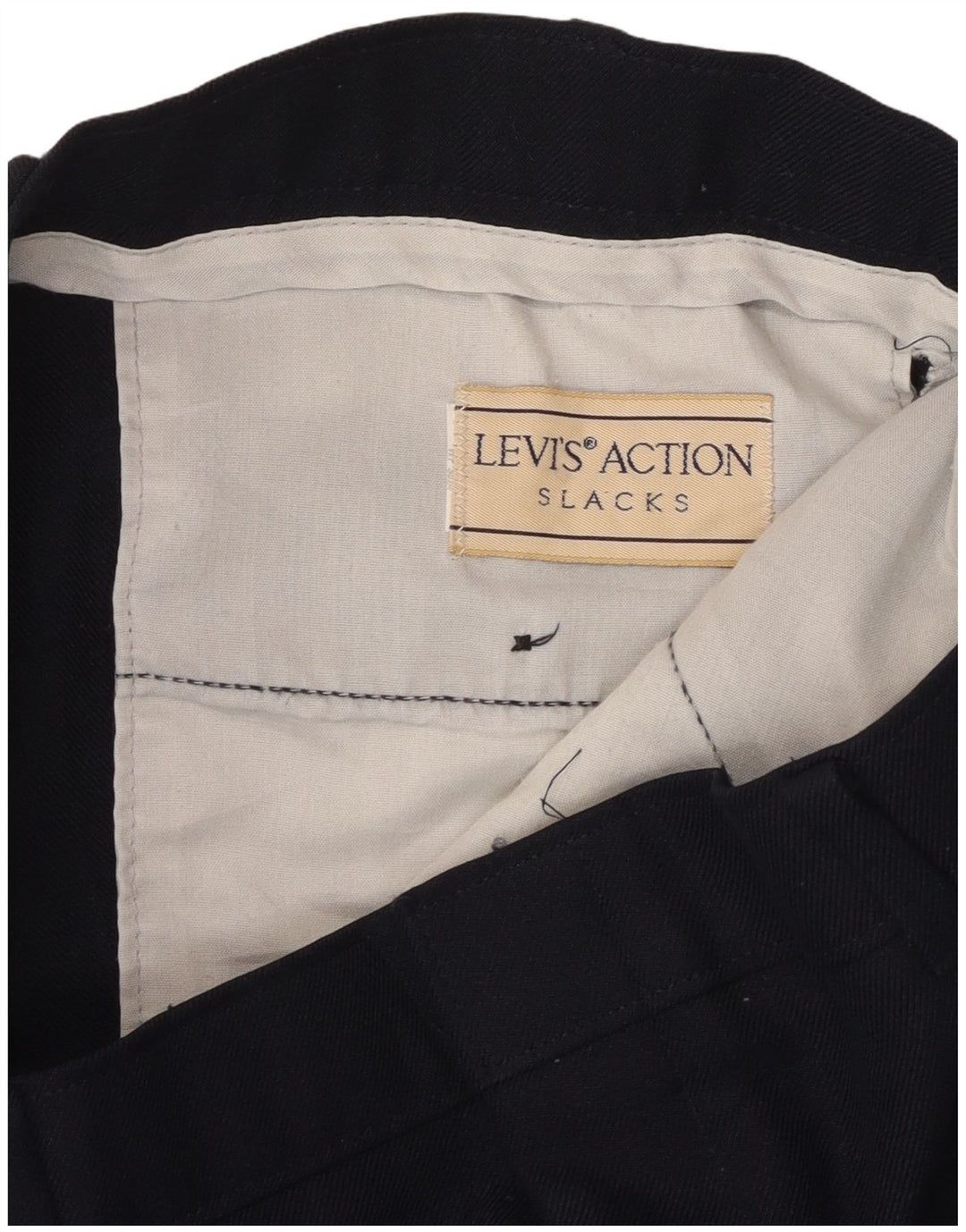 LEVI'S Action Slacks ravne ležerne hlače W38 L30 tamnoplave