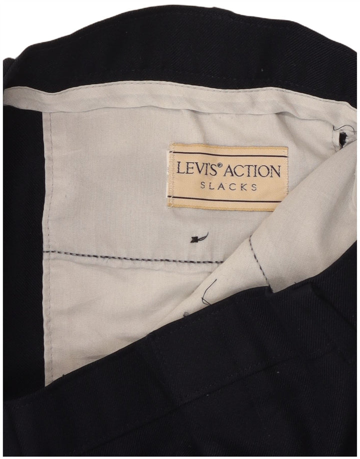 LEVI'S Action Slacks ravne ležerne hlače W38 L30 tamnoplave