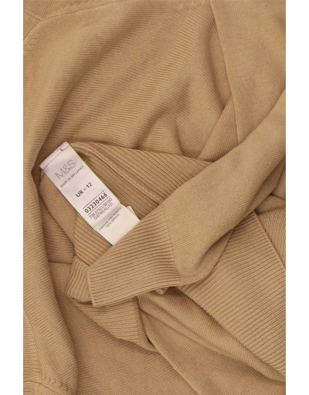 Marks & Spencer ženski pulover s rol izrezom UK 12 Srednje smeđi akril