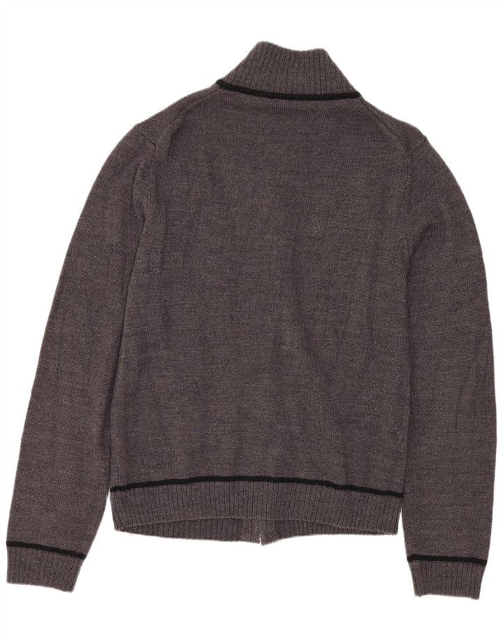 CALVIN KLEIN JEANS Ženski kardigan pulover UK 10 Mala siva djevičanska vuna