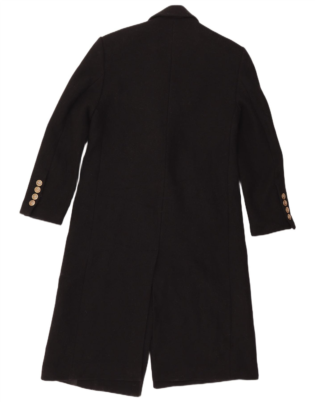 ZARA ženski manteco kaput s dvorednim kopčanjem UK 14 srednje crna vuna