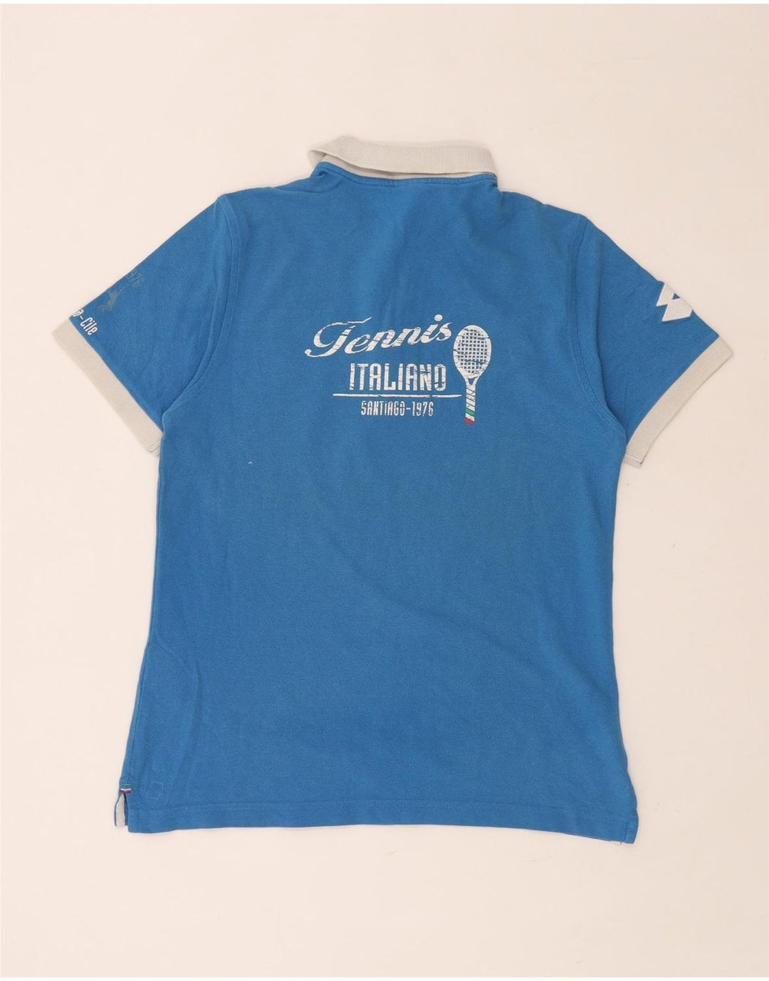LOTTO ženska talijanska ragbi polo majica UK 14 veliki plavi pamuk