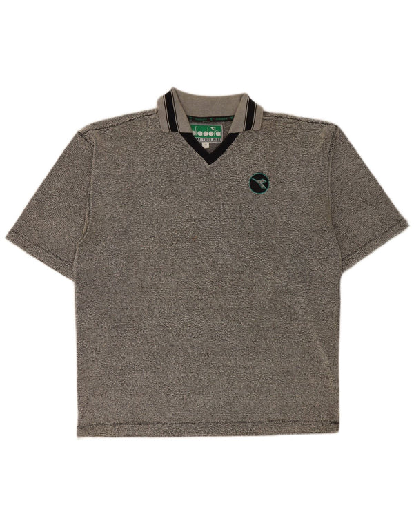 Diadora muška polo majica srednje sivi prugasti poliester